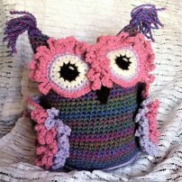 The first Owl Buddy in pinks and purples